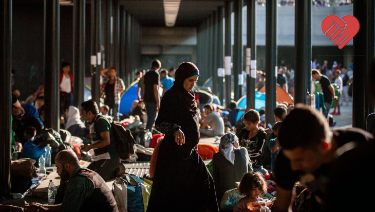 Utečenci na železničnej stanici Keleti Pálya Udvar v Budapešti. Foto: Tomáš Benedikovič, Denník N
