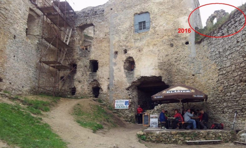 Združenie na záchranu Lietavského hradu zastabilizuje a čiastočne obnoví poškodenú strieľňu.