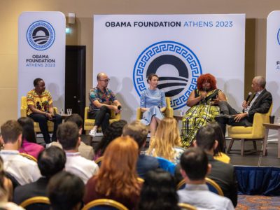 Our director on the same stage with Barack Obama