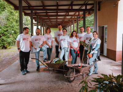 Top managers rolled up their sleeves and helped out in Our Town